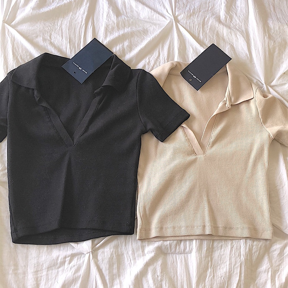 Brandy Melville Collared Crop Tops